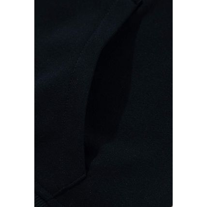 Black Quarter Zip Stand Neck Kangaroo Pocket Sweatshirt