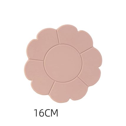 Apricot Pink Flower Shape Silica Gel Heat Insulate Placemat