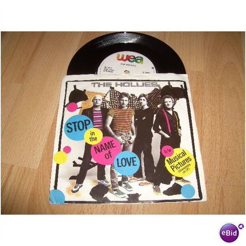 the hollies, stop in the name of love. 1983 7" p/s . wea , u 9888