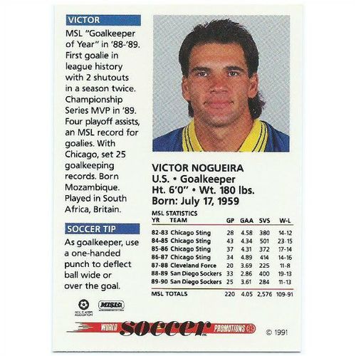1991 Soccer Shots MSL - #019 - Victor Nogueira