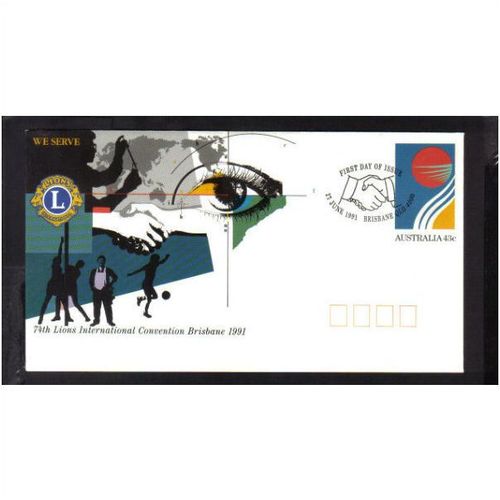 1991 AUSTRALIA FDC LIONS INTERNATION CONGRESS BRISBANE "BRISBANE"
