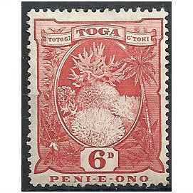 Toga 1897 SG47 6d Red Mounted Mint .. .