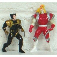 X MEN STEEL MUTANTS ' SPY WOLVERINE and OMEGA RED ' figures (1994)