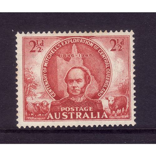 AUSTRALIA 1946 SG 216 2 1/2 SCARLET MITCHELLS EXPLORATION M/MINT