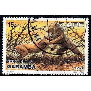 Zaire, 1984 15c Garamba Park Lions, SG 1176 (Scott #1135) , used