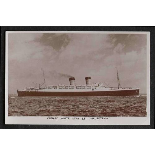 Ship Mauretania Cunard Line Postcard MINT Real Photo RP c.1930's