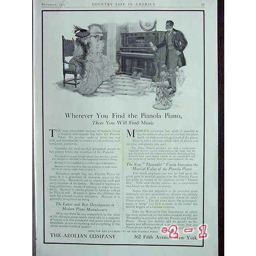 AEOLIAN COMPANY 1907 elegant ladies music Pianola piano vintage ad