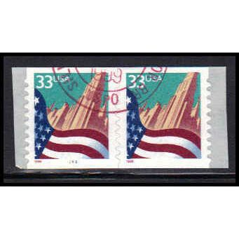 Used 3281 33c U.S. Flag Over City Very Fine CNP Left 6666 PA2089