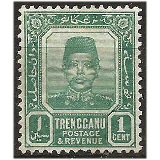 Trengganu 1910 SG1 1c Blue-Green Mounted Mint ..