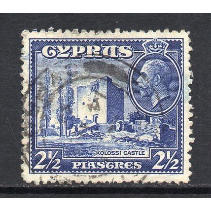 Cyprus - 1934 - 2½pi Ultramarine (Kolossi Castle) (sg138) Used (2)