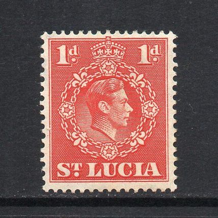 St. Lucia - 1938-48 - 1d Scarlet (sg129c) Perf 14½ x 14, Mint Hinged
