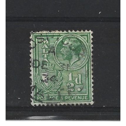 Malta.SG194 1/4d Yellow-Green.Fine Used.Apr25n