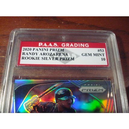 2020 Panini Prizm, Graded Gem Mint 10, RANDY AROZARENA, Rc, Rays