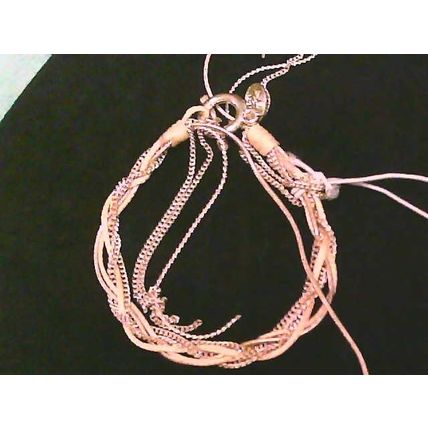 Gold Pink Multi String Bracelet