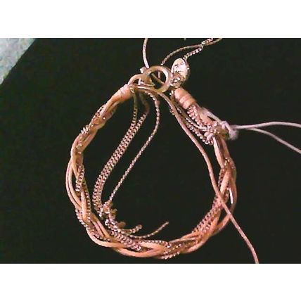 Gold Pink Multi String Bracelet