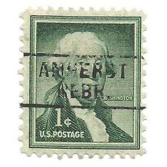 PRECANCEL -T&T AMHERST, NEB 745 ON 1c LIBERTY