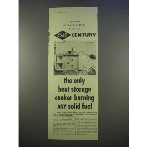 1955 Esse Century Cooker Ad - Any Solid Fuel