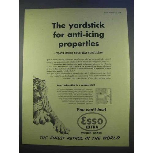 1955 Esso Extra Petrol Ad - Anti-Icing Properties