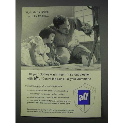 1959 All Detergent Ad - All Your Clothes Wash Freer
