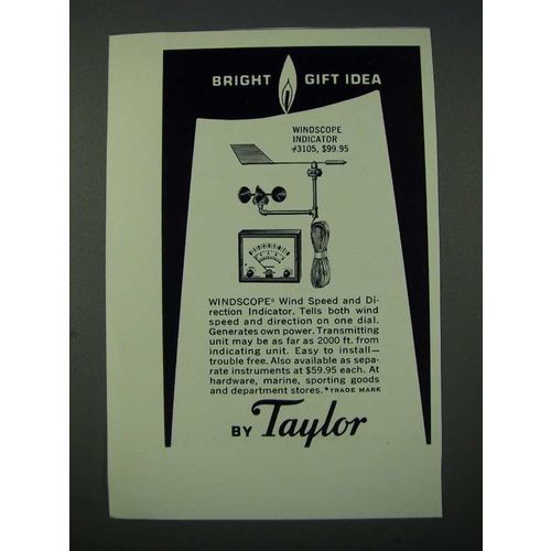 1963 Taylor Ad - Windscope Wind Speed and Direction indicator #3105