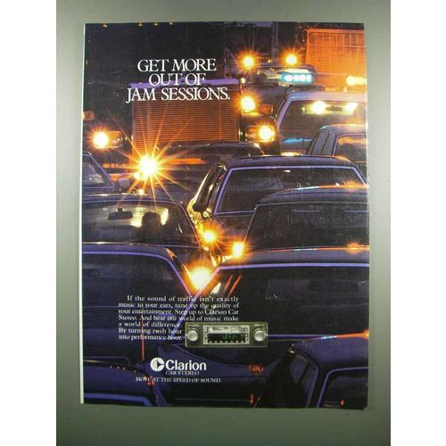 1983 Clarion Car Stereo Ad - More Out of Jam Sessions