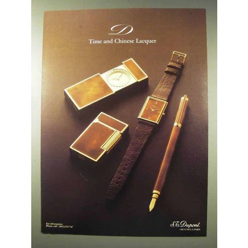 1983 Dupont Watch, Pen, Cigarette Lighter Ad