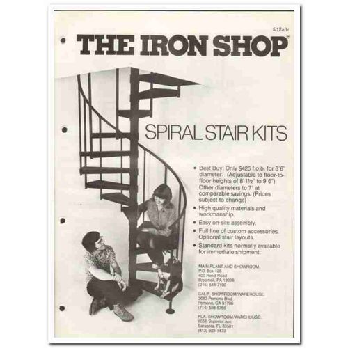 THE IRON SHOP 1982 Spiral Stair Kits layouts vintage catalog