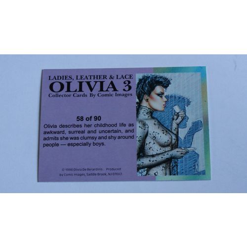 Olivia 3 Ladies, Leather & Lace Base trading card # 58 (A) 1994, Comic Images