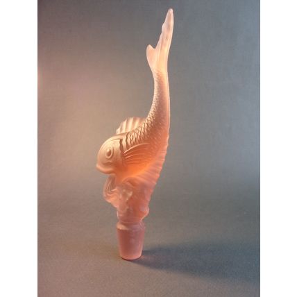 Art Deco Josef Inwald Pink Glass Fish Centrepiece Figure "Poisson Volant".