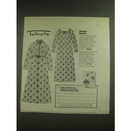 1974 Talbots Lanz Robe and Nightgown Advertisement - Sleeping Beauties