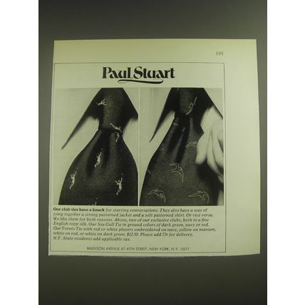 1974 Paul Stuart Club Ties Advertisement - Our club ties have a knack