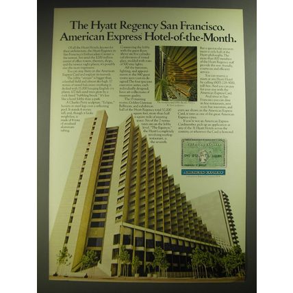 1974 American Express Ad - The Hyatt Regency San Francisco