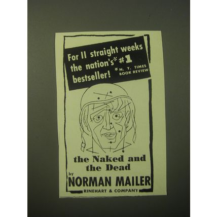 1948 Rinehart & Company Book Ad - The Naked and the Dead by Norman Mailer