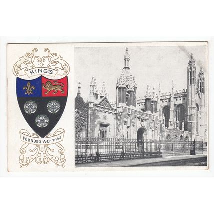 King's College with Heraldic Crest Oxford Postcard