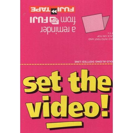 Fuji Video Recorder Tape VHS Advertising TV Reminder Postcard