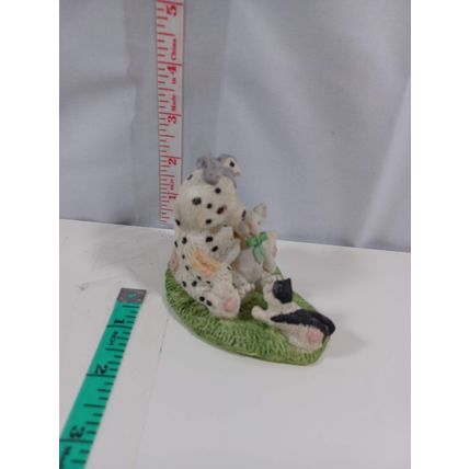 Dalmation Puppy Dog with bunny and cat Figurine 3.5 inches young's inc