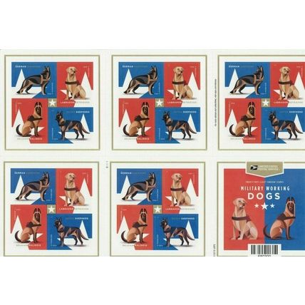 Military Working Dogs Sheet of 20 Current Rate Stamps Scott 5408b