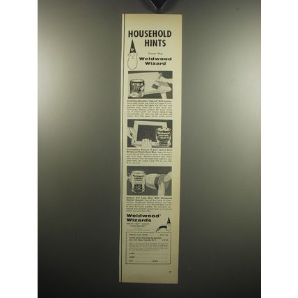 1957 U.S. Plywood Ad - Satinlac, Weldwood Plastic Resin Glue, Contact Cement
