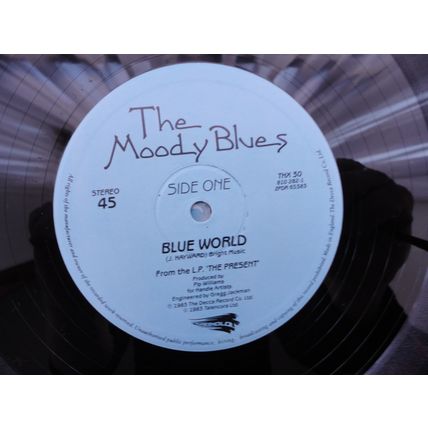 Moody Blues 1983 12" Vinyl Single Blue World b/w Going Nowhere