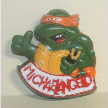 1989 Burger King Teenage Mutant Ninja Turtles Rad Badges Michaelangelo