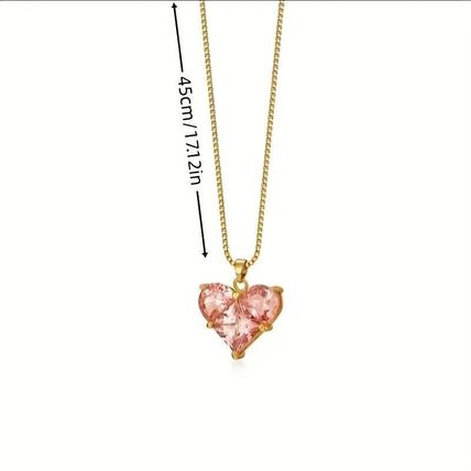 Women Butterfly Heart Pendant Cubic Zirconia Necklace Wedding Jewelry