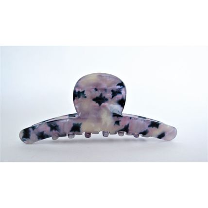 Lavender black and mixed color marbled design hair claw clip for fine, thin hair