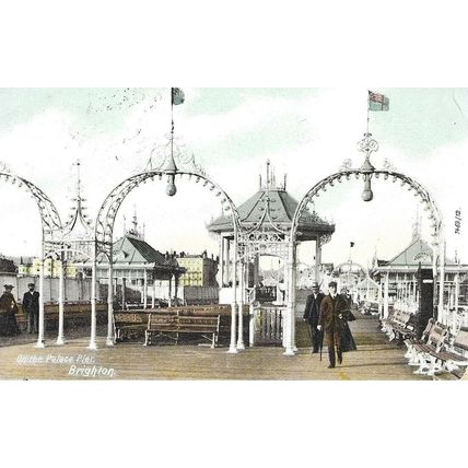On The Palace Pier - BRIGHTON - Sussex - 1907 Original Postcard (100STC)