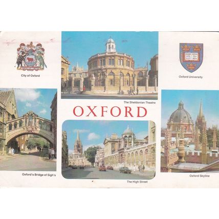 Oxford Multiview Postcard posted 1990 creased