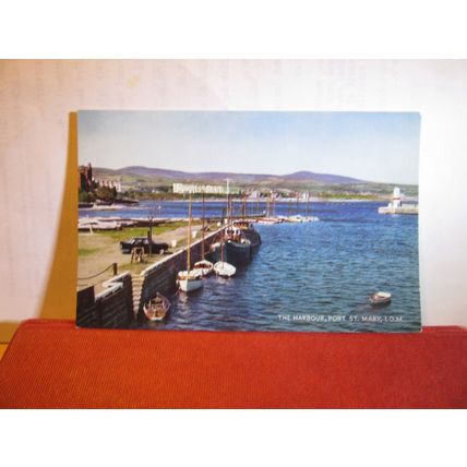 THE HARBOUR, PORT ST. MARY, ISLE OF MAN. unused vintage postcard #