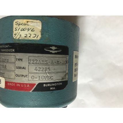 MKS 222AHS-A-B-100 PRESSURE TRANSDUCER 100 TORR TYPE 222,abs GAGE,SH
