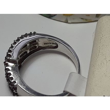Chocolate Brown &White .95ctw Diamond Cross Over 5 Row Sterling Silver ring19985