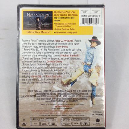 8 Seconds - 1994 - Luke Perry -Full & Widescreen - DVD - Sealed - New