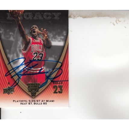 MICHAEL JORDAN LEGACY 2009 AUTOGRAPHED CHICAGO BULLS HOF 6X WORLD CHAMPION GUARD