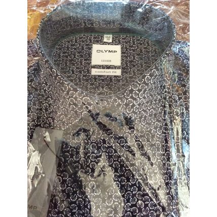 Olymp Luxor Men's S/S Shirt Business / Formal Shirt Blue 39 cm (M) 15 1/2"